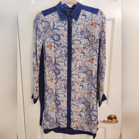 Club Monaco Size 6 Silk Shirt Dress - Picture 1 of 2